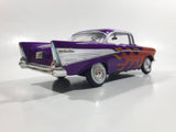 MotorMax No. 68030 / 1 1957 Chevrolet Belair Purple with Orange Flames 1/24 Scale Die Cast Toy Classic Car Vehicle with Opening Hood, Trunk, and Doors