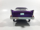 MotorMax No. 68030 / 1 1957 Chevrolet Belair Purple with Orange Flames 1/24 Scale Die Cast Toy Classic Car Vehicle with Opening Hood, Trunk, and Doors