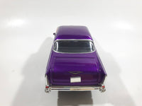 MotorMax No. 68030 / 1 1957 Chevrolet Belair Purple with Orange Flames 1/24 Scale Die Cast Toy Classic Car Vehicle with Opening Hood, Trunk, and Doors