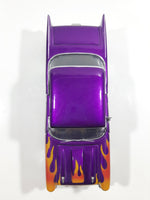 MotorMax No. 68030 / 1 1957 Chevrolet Belair Purple with Orange Flames 1/24 Scale Die Cast Toy Classic Car Vehicle with Opening Hood, Trunk, and Doors