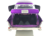 MotorMax No. 68030 / 1 1957 Chevrolet Belair Purple with Orange Flames 1/24 Scale Die Cast Toy Classic Car Vehicle with Opening Hood, Trunk, and Doors