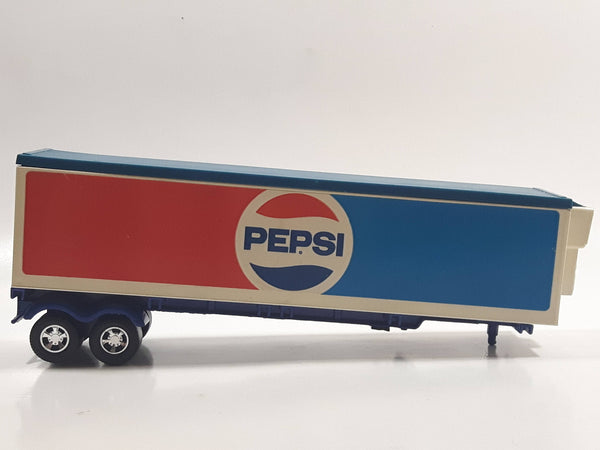 Vintage 1973 Lesney Matchbox Super Kings K-17 Trailer Pepsi Blue Red White Die Cast Toy Car Vehicle with Opening Rear Doors