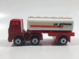 Rare Version Vintage 1973 Lesney Matchbox SuperFast 900 Leyland Freeway Gas Tanker Articulated Truck and Trailer ELF Red and White Die Cast Toy Car Vehicle
