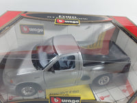 Burago Gold Collection Ford SVT F150 Lightning Silver Grey 1/21 Scale Die Cast Toy Car Vehicle with Opening Doors, Hood, and Tail Gate New in Box