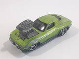 2010 Hot Wheels Toon'd Muscle '63 Corvette Tooned Metallic Green Die Cast Toy Car Vehicle