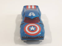 2017 Hot Wheels Marvel Character Cars Captain America Metalflake Blue Die Cast Toy Car Vehicle