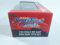 1995 Racing Champions Premier Edition NASCAR Super Truck Series by Craftsman #38 Sammy Swindell Channel Lock Blue 1/24 Scale Die Cast Coin Bank with Key New in Box