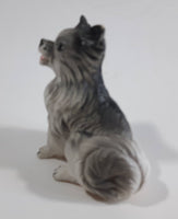 1988 New Ray Novelty Black, Grey, and White Dog Toy Hard Rubber Figure