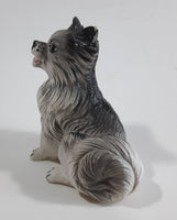 1988 New Ray Novelty Black, Grey, and White Dog Toy Hard Rubber Figure