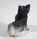 1988 New Ray Novelty Black, Grey, and White Dog Toy Hard Rubber Figure