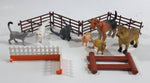 Vintage Plastic Farm Fences, Dogs, Cats Toys Made in Hong Kong and China Lot of 14 Pieces