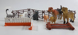 Vintage Plastic Farm Fences, Dogs, Cats Toys Made in Hong Kong and China Lot of 14 Pieces