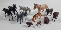 Vintage Plastic Farm Livestock Horses Toys Made in Hong Kong and China Lot of 12