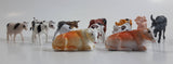 Vintage Plastic Farm Livestock Cattle Cows, Dairy Cows, Bulls, Calves Toys Made in Hong Kong and China Lot of 13