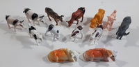 Vintage Plastic Farm Livestock Cattle Cows, Dairy Cows, Bulls, Calves Toys Made in Hong Kong and China Lot of 13