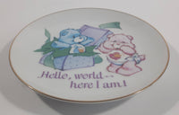 Vintage 1984 MCMLXXXIV American Greetings Care Bears Hugs 'N' Tugs Lasting Memories "Hello, world ~ here I am!" 6" Fine Porcelain Collector Plate