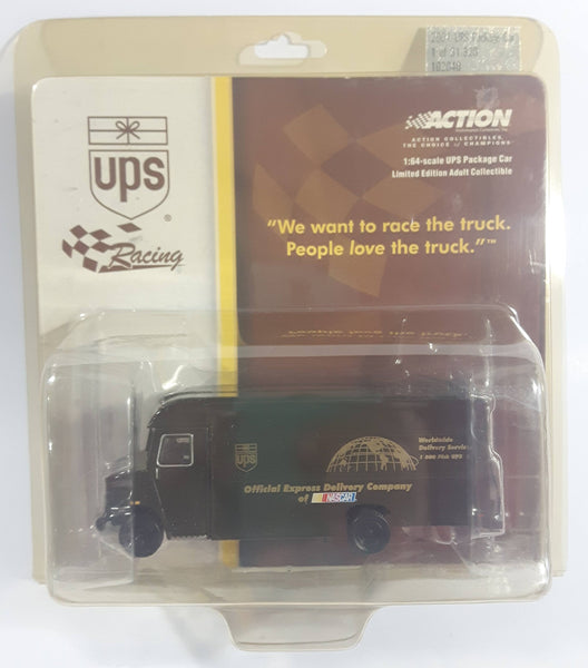 2001 Action Racing NASCAR UPS Package Delivery Truck Brown 1/64 Scale Die Cast Toy Car Vehicle New in Package Limited Edition 1 of 31,320