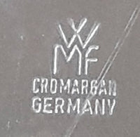 Vintage Mid Century WMF Cromargan Germany 5" Diameter Metal Tea Cup Saucer
