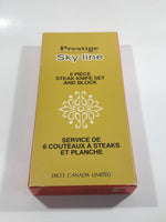 Vintage ECKO Prestige Sky-line 6 Piece Steak Knife Set and Block New in Box
