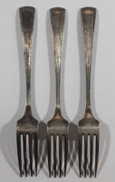 Antique J.S.Kobe E.P. 8" Long Silver Dinner Forks Set of 3