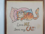 Vintage 1983 Hallmark Cards "Love ME... love my CAT!" Hanging Wood Plaque