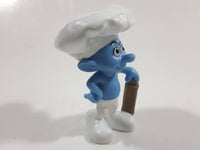 2011 Peyo "Baker Smurf with Rolling Pin PVC Toy Figure McDonald's Happy Meal