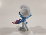 2013 Peyo "Brainy" Smurf Lecturing While Holding a Book PVC Toy Figure McDonald's Happy Meal