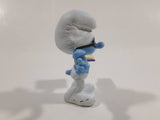 2013 Peyo "Brainy" Smurf Lecturing While Holding a Book PVC Toy Figure McDonald's Happy Meal