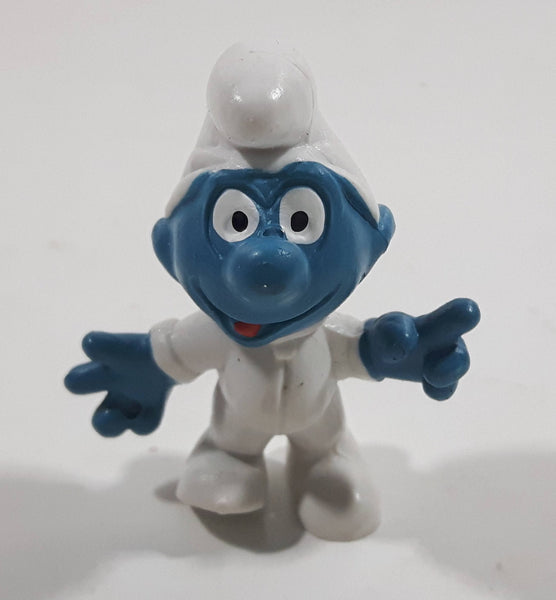 Vintage Peyo Smurf Character Astronaut PVC Toy Figure Missing The Helmet