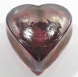 Handmade In Canada Robert Held Iridescent Pink Purple Rainbow Heart Shaped Art Glass
