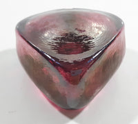 Handmade In Canada Robert Held Iridescent Pink Purple Rainbow Heart Shaped Art Glass