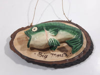 Big Mouth Bass Fish Small Wood Wall Plaque