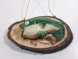 Big Mouth Bass Fish Small Wood Wall Plaque