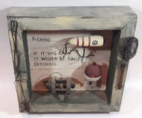 Fishing... If It Was Easy It Would Be Called Catching Wood Shadow Box