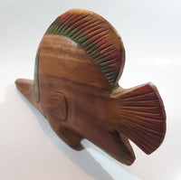 Angelfish Butterflyfish Style Large Wood Carved Hand Painted Tropical Fish Sculpture 14" Long