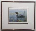 Luke Raffin "Loon Family" Painting Wildlife Art Print 11 3/4" x 14 3/4" Signed