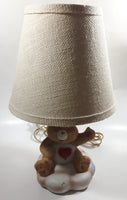 Vintage American Greetings Corp 1983 MCMLXXXIII Care Bears Tenderheart Bear Brown and White Porcelain Nightstand Bedroom Lamp Light