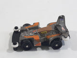 1997 Tomy GoGoGo Racers Silver and Orange Miniature Die Cast Toy Race Car Vehicle