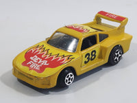 Vintage VHTF Unknown Brand Porsche 935 Devil Fire Yellow Die Cast Toy Race Car Vehicle - Made in Hong Kong