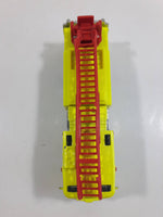 2011 Matchbox Mission Force Fire Crew Pierce Quantum 75' Aerial Ladder Truck Fluorescent Yellow Die Cast Toy Car Vehicle