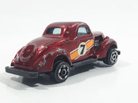 Vintage 1978 Universal Products '36 Ford Coupe 3 Window #7 Dark Red Die Cast Toy Car Vehicle - Hong Kong