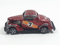 Vintage 1978 Universal Products '36 Ford Coupe 3 Window #7 Dark Red Die Cast Toy Car Vehicle - Hong Kong