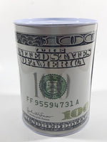 $100 Bill Note United States of America Cash Money Themed 6 1/2" Tall Tin Metal Coin Bank