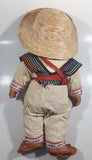 Vintage 1950s Mexican Folk Art Boy Doll with Traditional Clothing and Sandals 16" Tall