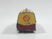 Vintage PlayArt Semi Tanker Truck Shell Oil Red and Yellow Die Cast Toy Car Vehicle Made in Hong Kong