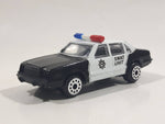 Vintage 1985 Zee Toys Dyna Wheels D82 Ford Limited Black and White Swat Unit Police Car Die Cast Toy Car Vehicle