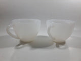 Set of 2 Vintage Arcopal Pears and Grapes Milk Glass Cups