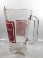 Vintage Ron Bacardi & Coca-Cola 9" Tall Heavy Clear Glass Beverage Pitcher