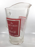 Vintage Ron Bacardi & Coca-Cola 9" Tall Heavy Clear Glass Beverage Pitcher