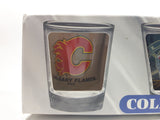 Calgary Flames NHL Ice Hockey Team Hunter Collector Glass Set of 4 Shooter Shot Glasses New in Box